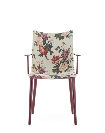 H.H.H. Upholstered Fabric Chair Maroon Dragonfly