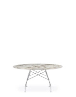 Glossy XXL Ø150 cm Nature Tundra Chrome Table