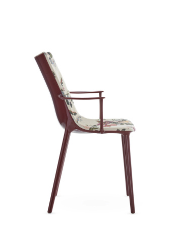 H.H.H. Upholstered Fabric Chair Maroon Dragonfly
