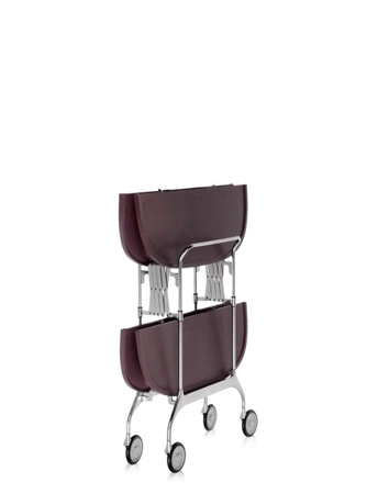 Gastone Chromo Book Cart Plum Shiny