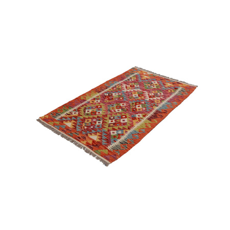 Wool kilim afghan rug multicolored 100095 147x91