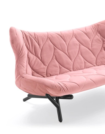 Foliage Velvet Sofa Black Pink