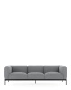 Asia Three-Seater Sofa (Cotone Plain) Gray