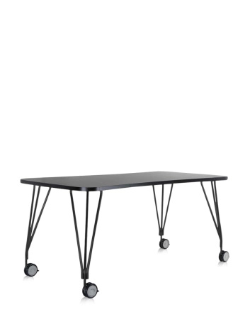 Max 160x80 cm Table on Wheels Anthracite Black
