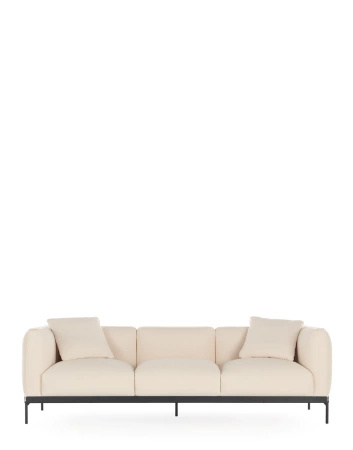 Asia Three-Seater Sofa (Cotone Structure) White