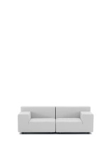 Plastics Tech Fabric Two-Seater Sofa Biały