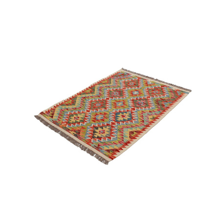 Wool kilim afghan rug multicolored 100007 118x87