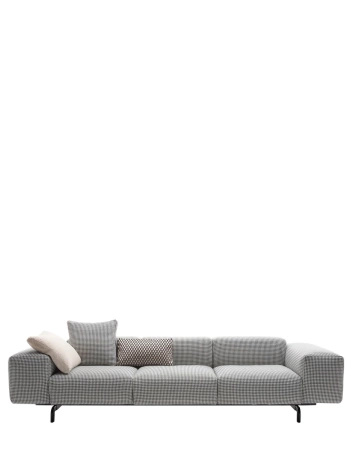 Largo Three-Seater Pied De Poule Sofa Black