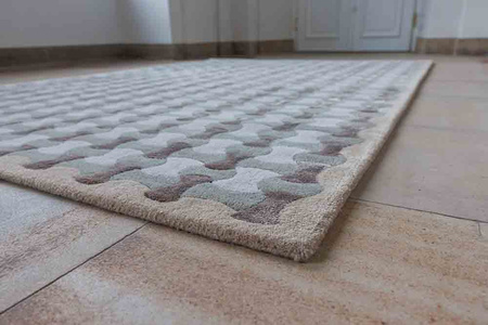 Magda Fornal Scallop Olive Grey Beige Carpet 5046