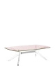 Blast Rectangular Table Transparent Chrome Pink