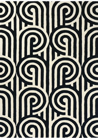 Florence Broadhurst Turnabouts Carpet Black 039205
