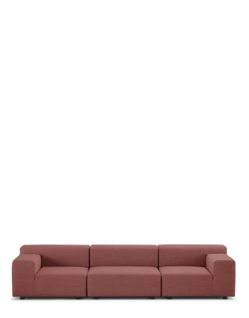 Plastics Outdoor Three-Seater Sofa Maroon