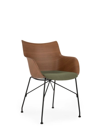 Q/Wood Soft Krzesło Ciemne Drewno Zielony FSC™