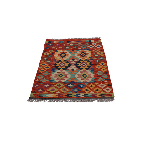 Wool kilim afghan rug multicolored 100059 125x88