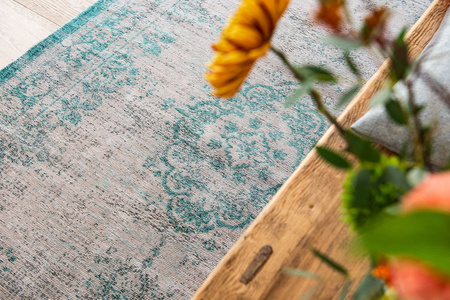 Louis de Poortere Fading World Medallion Jade Oyster rug 8259