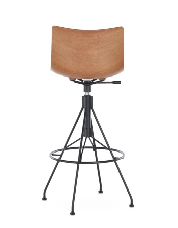 C.Koya Basic Veneer Bar Stool Dark Wood Black FSC™