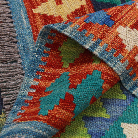 Wool kilim afghan rug multicolored 100021 125x86