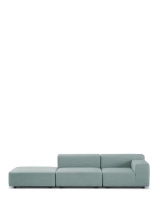 Plastics Outdoor Two-Seater + Pouf Sofa Zielony