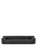 Plastics Tech Fabric Three-Seater Sofa Czarny
