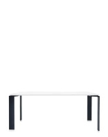Four Rectangular 190x79 cm Table Black White