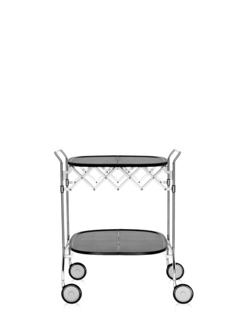 Gastone Chromo Book Cart Black Glossy