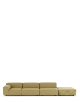 Plastics Outdoor Liberty 3 Seater + 1 Pouf Obi Check Sofa Yellow
