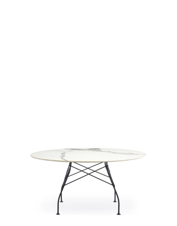 Glossy XXL Ø150 cm Table Black White