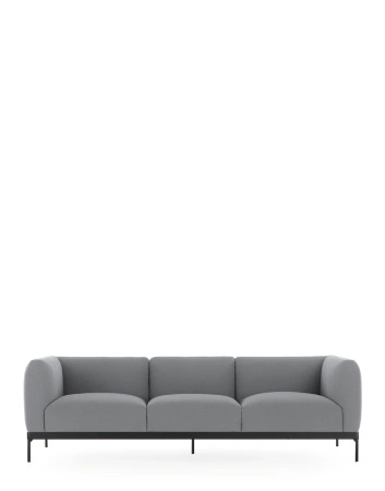 Asia Three-Seater Sofa (Cotone Plain) Gray