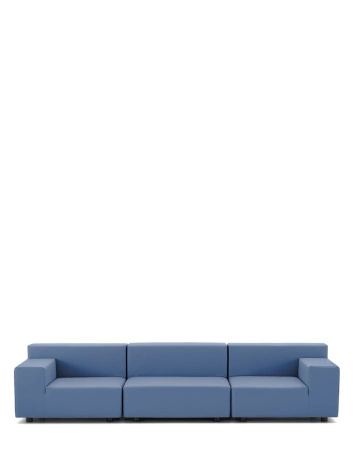 Plastics Tech Fabric Three-Seater Sofa Blue