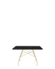 Glossy Marble Square 118x118 cm Gilded Black Marquina Table