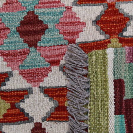 Wool kilim afghan rug multicolored 100393 148x95