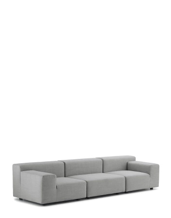 Plastics Outdoor Three-Seater Sofa Gray