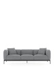 Asia Three-Seater Sofa (Cotone Plain) Gray