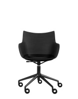 Q/Wood Basic Veneer Chair with Wheels Black Wood Black FSC™