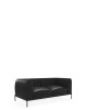 Asia Leather Sofa Two-Seater Czarny Skórzany