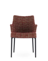 Eleganza Nia Peony Plain Chair Black Burgundy