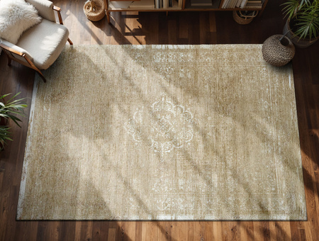 Louis de Poortere Fading World Medallion Milk Curry Carpet 9672