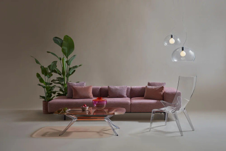 Blast Rectangular Table Transparent Brown Pink