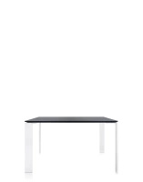 Four Square 128x128 cm Table White Black