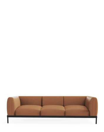 Asia Leather Sofa Three-Seater Brązowy Skórzany