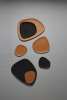 Namaste' Black Gray Turquoise Plate Set