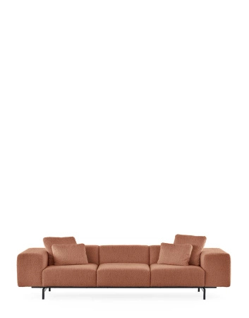 Largo Three-Seater Curly Sofa Pink