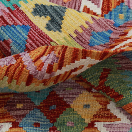 Wool kilim afghan rug multicolored 100464 247x168
