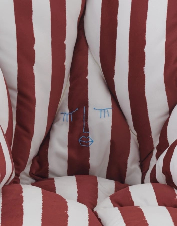 Alice's Flowers Pillow Red Stripes