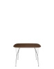 Viscount of Wood Square Chrome Table Walnut