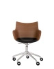 Q/Wood Basic Veneer Chair With Wheels Dark Wood Chrome FSC™