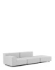 Plastics Tech Fabric Two-Seater + Pouf Sofa White
