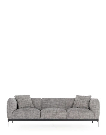 Asia Three-Seater Sofa (Cotone Structure) White and Black