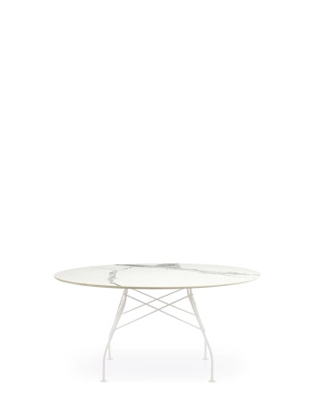 Glossy XXL Ø150 cm Table White White
