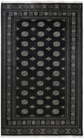 Pakistan Bokhara Wool Carpet Black 197 x 315